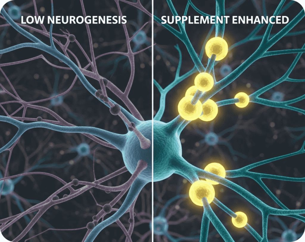 Comparação antes e depois da ativação celular: efeito da sinergia do resveratrol na recuperação da energia e neurogênese