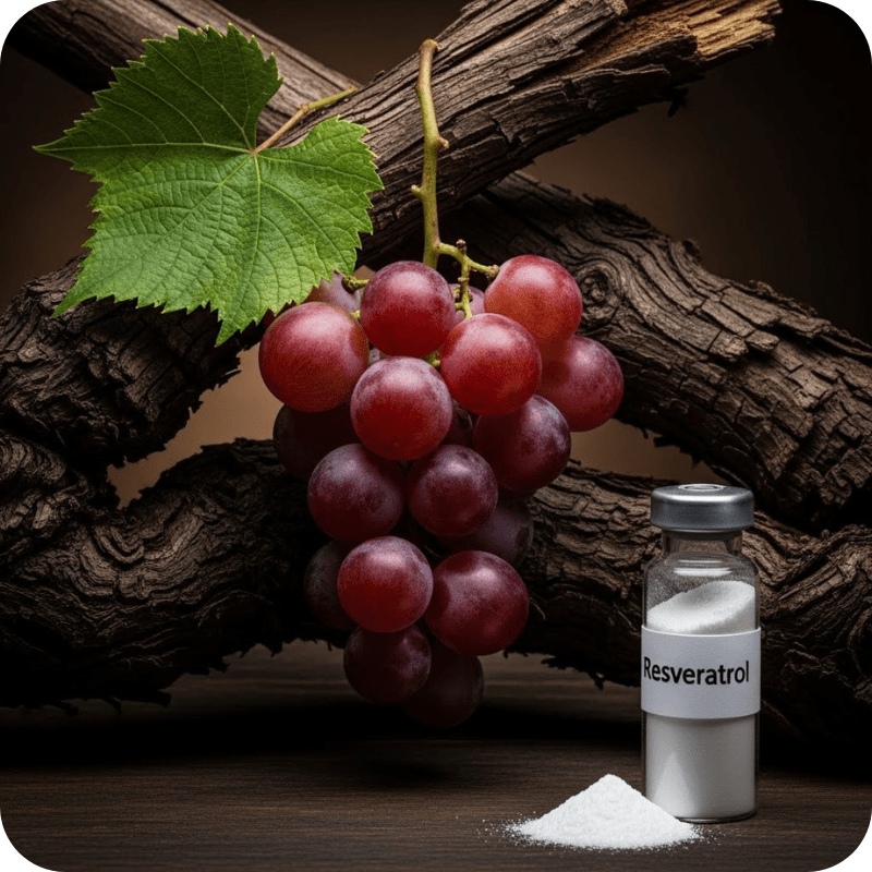 Para resultados visíveis do resveratrol na pele, a pureza do ativo (pó branco isolado) supera a instabilidade dos extratos brutos.