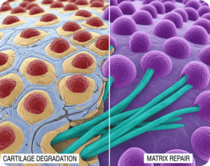 A ação do resveratrol para pele. Microscopia ilustrando a regeneração celular e o rejuvenescimento da pele. causando o efeito de preenchimento na derme.